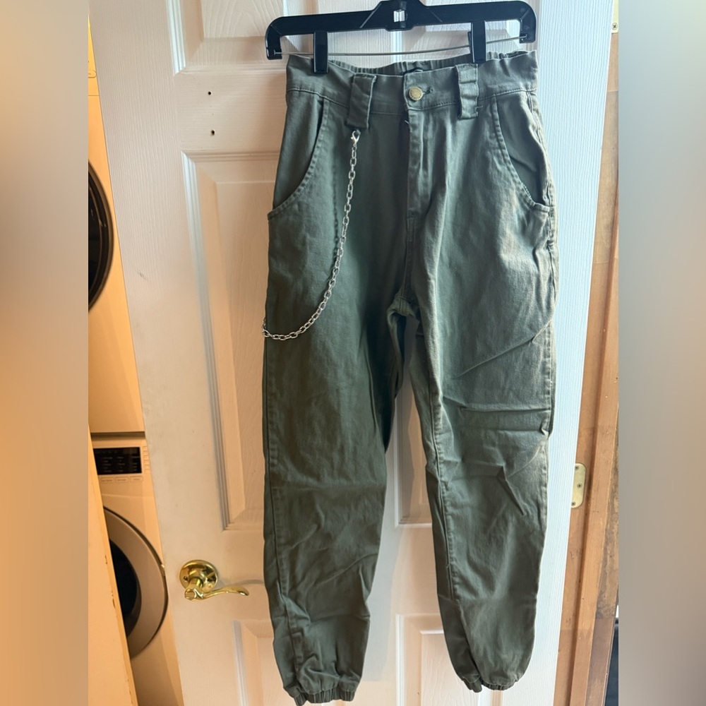 Women’s Olive Green Pants with Chain